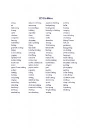 English Worksheet: Hobbies