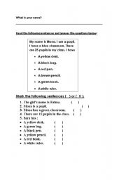 English Worksheet: reading for informations