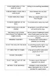 English Worksheet: Idioms - Matching Exercise