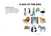 English worksheet: A Day At The Zoo