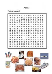 English Worksheet: Food Puzzle