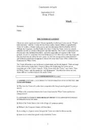 English Worksheet: Selectividad-type test