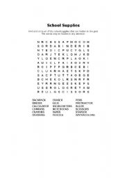 English Worksheet: School Supplies