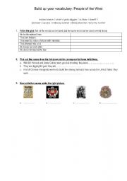 English worksheet: people of the West