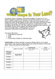 English worksheet: What Shape is Your Land?