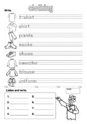 clothes - ESL worksheet by misskrn