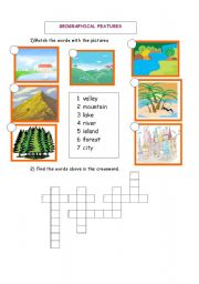 GEOGRAPHICAL FEATURES / MATCHING&CROSSWORD