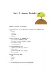 English Worksheet: Word Origins and Roots Review