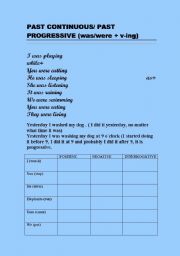 English Worksheet: past continuous