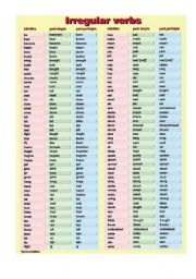 irregular verbs - ESL worksheet by aviador_dro