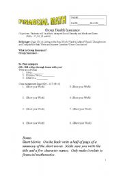 English Worksheet: Group Health Insurance