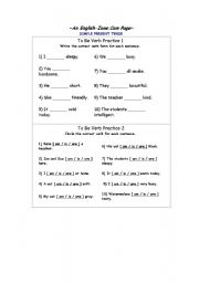 English Worksheet: to be