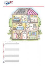 Parts of the House and Prepositions - In, On, Under, Behind