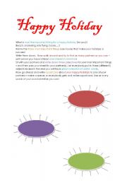 English worksheet: Happy Holiday