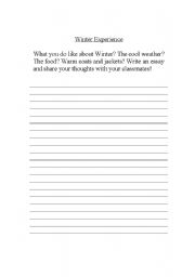 English worksheet: Winter