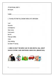 English worksheet: EXAM FOR FUTURE