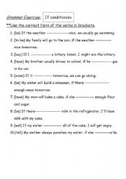 English worksheet: If conditional
