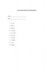 English worksheet: Missing Letter