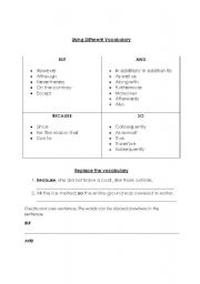English worksheet: Using New Vocabulary