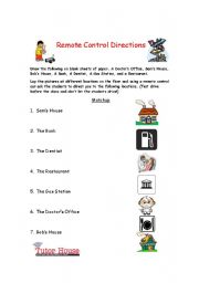 English worksheet: Remote Control Car Directions