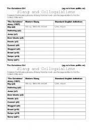 English Worksheet: The Outsiders - Colloquialisms