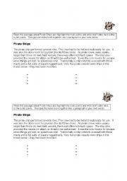 English Worksheet: Notemaking - Pirate ships