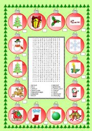 English Worksheet: CHRISTMAS VOCABULARY AND WORDSEARCH - MOVIE THE NIGHTMARE BEFORE CHRISTMAS (part 2)