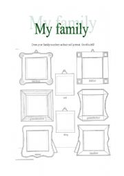 English Worksheet: My family