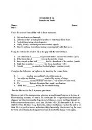 English worksheet: exercise on verbs