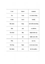 English Worksheet: Sentence Builders