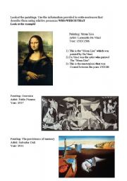 English Worksheet: Art