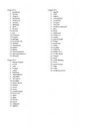 English Worksheet: Words from Twilight Chapters 4-6