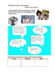 English Worksheet: Family Life