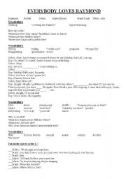 English worksheet: Everybody loves Raymond Season 1 Episode 1(listening activity)