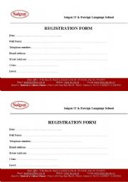 English worksheet: Registration Form