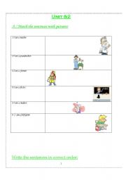 English worksheet: my family activities