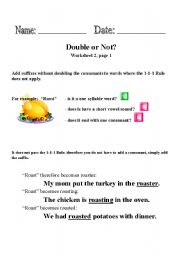 English Worksheet: Double or Not?  Part 2