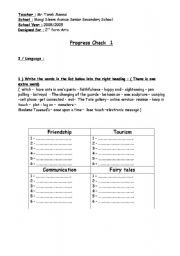 English Worksheet: Progress check test