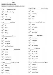 English worksheet: present simple