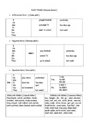 English Worksheet: past tense