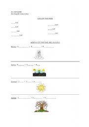 English Worksheet: Days, months and seasons