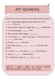 English Worksheet: School vocabulary part 1