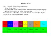 English worksheet: FAMILY WORDS