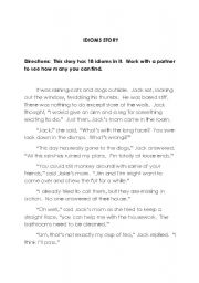 English Worksheet: Idioms Story