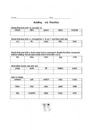 English Worksheet: adding -ed practice