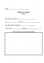 English worksheet: Ordering the Seasons