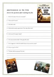 English Worksheet: Good will hunting - a fantastic movie to motivete your SS to stay in School