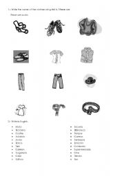 English worksheet: clothes and the city