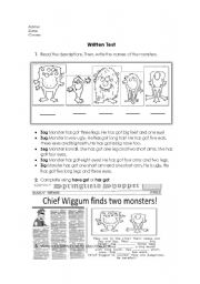 English Worksheet: Monsters