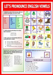 English Worksheet: Lets pronounce English vowels